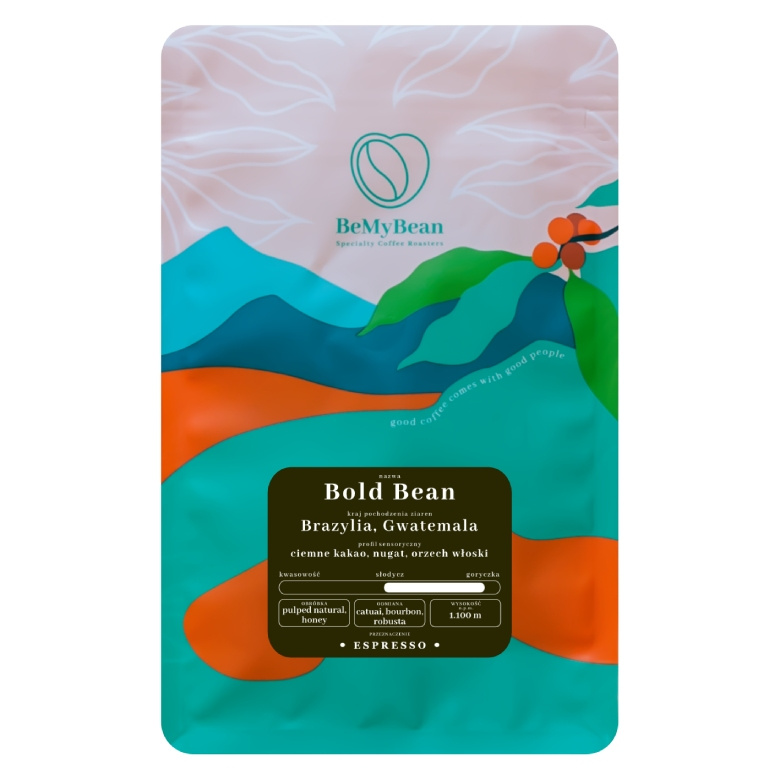 Baza kwadrat - 1kg Kawa ziarnista BeMyBean Bold Bean Espresso 1kg - obrazek 1