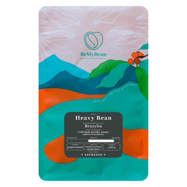 Baza kwadrat - 1kg Kawa ziarnista BeMyBean Heavy Bean 1kg - obrazek 1