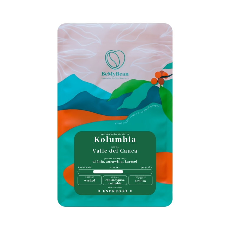 Baza kwadrat Kawa ziarnista BeMyBean Kolumbia Valle del Cauca 250g - obrazek 1